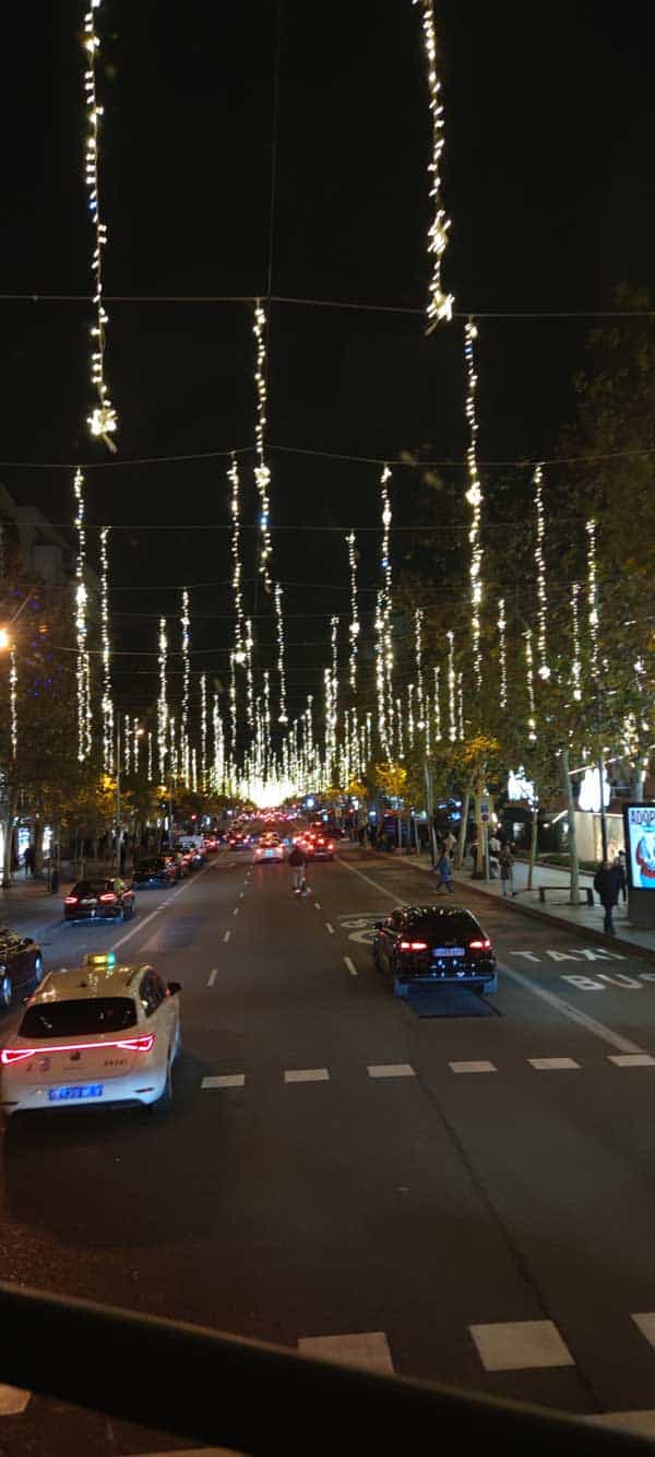 Imagen de las luces del centro de Madrid