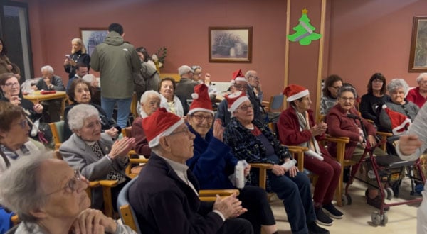 Vista del comedor durante las fiestas de Navidad