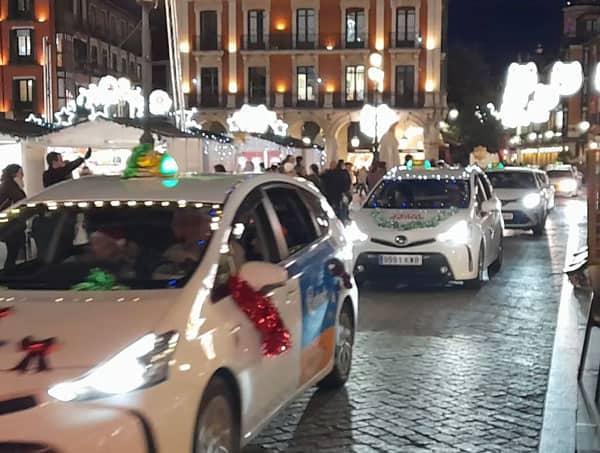 Vista de la fila de taxis