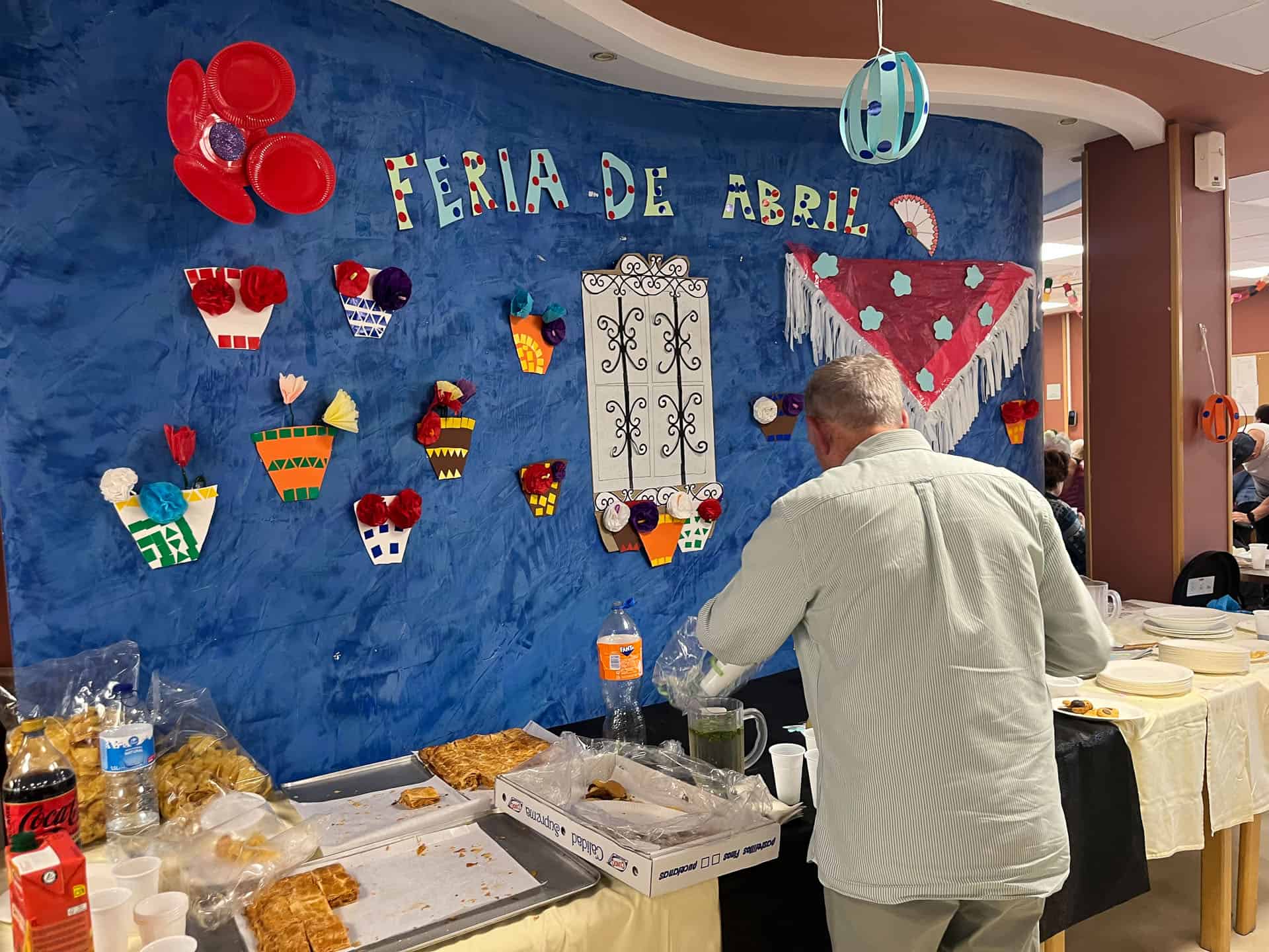 Decoración del salón en la feria de abril