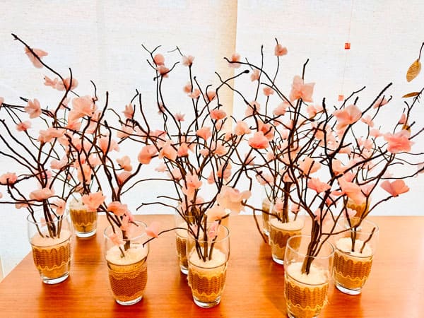 Flores de cerezo hechas a mano
