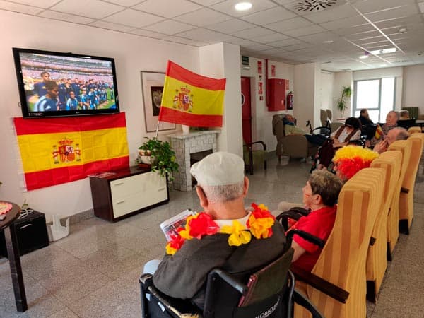 Imagen del comedor durante la final del mundial de fútbol